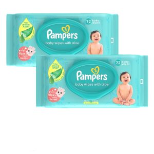 Pampers Baby Gentle Wet Wipes with Aloe Vera, 144 Wipes